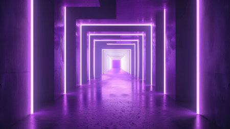Neon accents adorn an abstract geometric background, Ai Generated.の素材