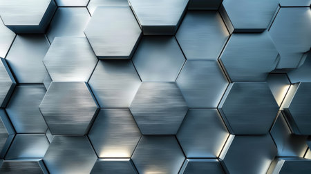 Immerse yourself in the elegance of a geometric and shiny metal texture. Ai Generated.の素材