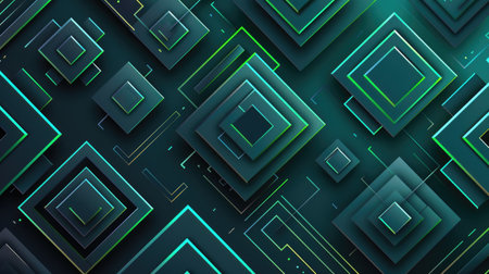 Neon accents adorn an abstract geometric background, Ai Generated.の素材