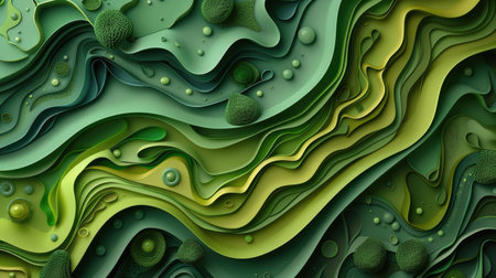 Vibrant organic green backdrop with abstract elements, Ai Generated.の素材