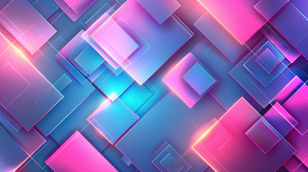 Neon accents adorn an abstract geometric background, Ai Generated.の素材