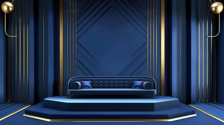 Modern and luxurious blue background for contemporary wallpapers, Ai Generated.の素材