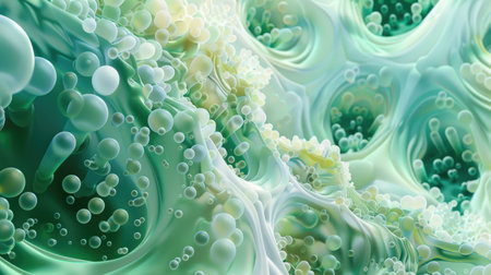 Vibrant organic green backdrop with abstract elements, Ai Generated.の素材