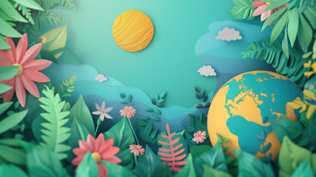 Connect to the planet's vitality on World Environment Day with a globe icon. Ai Generated.の素材