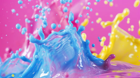 Dynamic 3D liquid color backgrounds captivate with fluid motion, Ai Generated.の素材