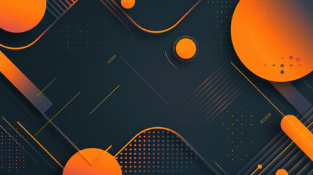 Neon accents adorn an abstract geometric background, Ai Generated.の素材