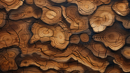 Explore the natural allure of a textured wooden cut surface. Ai Generatedの素材