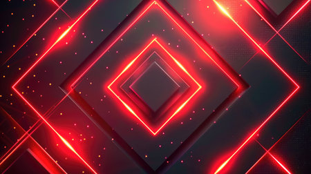 Neon accents adorn an abstract geometric background, Ai Generated.の素材
