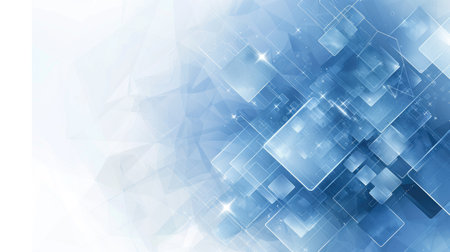 Abstract blue-grey squares banner sleek tech vibes, Ai Generated.の素材