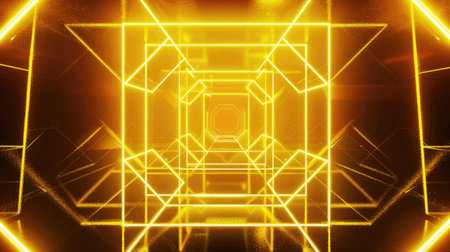 Neon accents adorn an abstract geometric background, Ai Generated.の素材