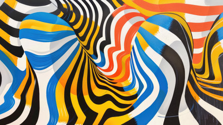 Vibrant OP Art showcases bold colors, mesmerizing with optical effects, Ai Generated.の素材