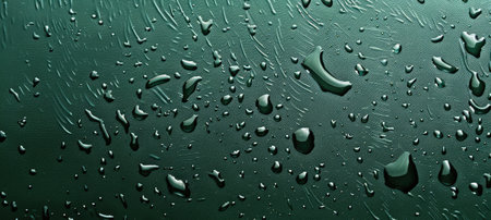 Refreshing green backdrop embellished with shimmering water droplets, Ai Generated.の素材