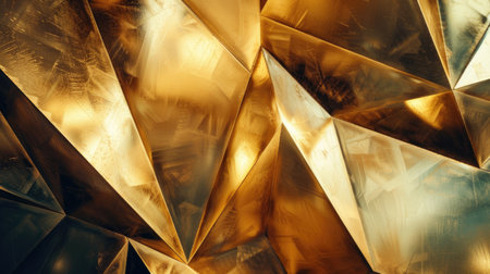 Geometric gold metal texture shines with luxury and modernity, Ai Generated.の素材