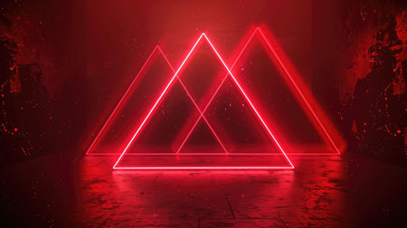Neon accents adorn an abstract geometric background, Ai Generated.の素材