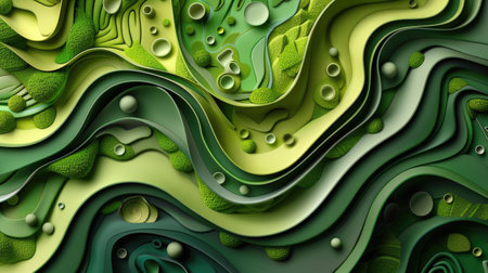 Vibrant organic green backdrop with abstract elements, Ai Generated.の素材