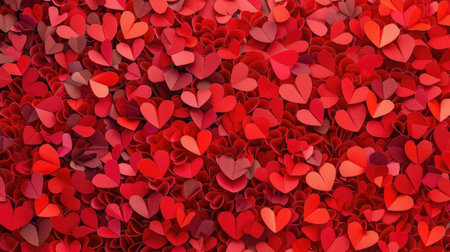 Charming paper cut hearts create a love-filled backdrop for Valentine's Day, Ai Generated.の素材