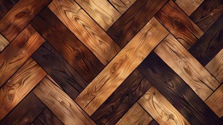Enhance your design with a wood tile flooring illustration, perfect for backgrounds, Ai Generated.の素材