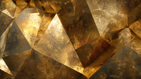 Geometric gold metal texture shines with luxury and modernity, Ai Generated.の素材
