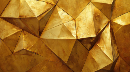 Geometric gold metal texture shines with luxury and modernity, Ai Generated.の素材