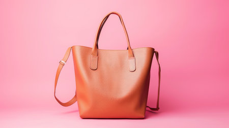Explore fashion with a stylish women's bag, showcased against a trendy pink backdrop. Ai Generated.の素材