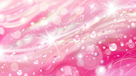 Refreshing pink backdrop embellished with shimmering water droplets, Ai Generated.の素材