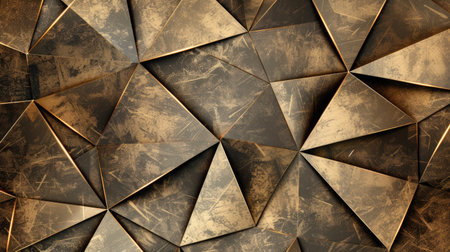 Geometric gold metal texture shines with luxury and modernity, Ai Generated.の素材