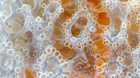 Clear macro image displays visible microscopic spores, Ai Generated.の素材