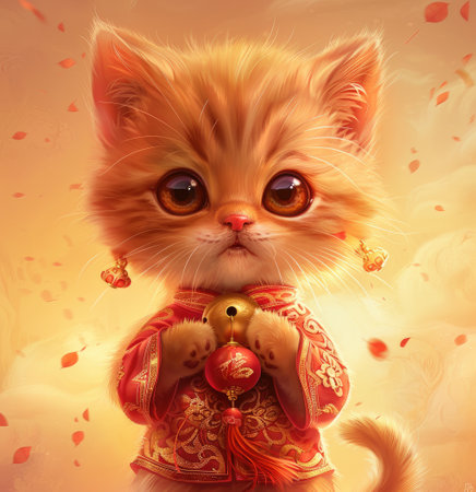 Playful cat illustration showcasing varied expressions," Ai Generated.の素材