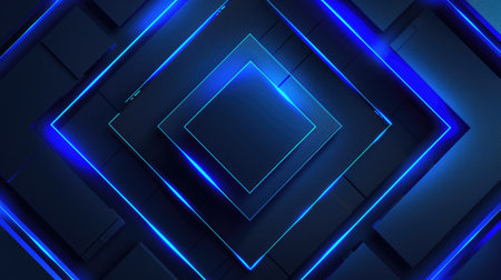 Neon accents adorn an abstract geometric background, Ai Generated.の素材