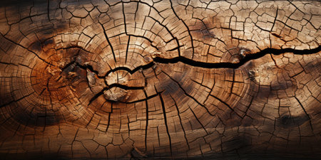 Explore the natural allure of a textured wooden cut surface. Ai Generatedの素材