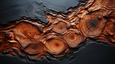 Explore the natural allure of a textured wooden cut surface. Ai Generatedの素材