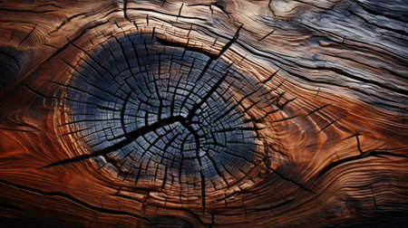 Explore the natural allure of a textured wooden cut surface. Ai Generatedの素材