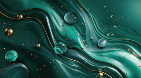 Vibrant organic green backdrop with abstract elements, Ai Generated.の素材