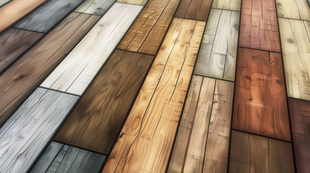 Enhance your design with a wood tile flooring illustration, perfect for backgrounds, Ai Generated.の素材
