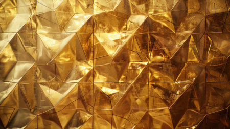 Geometric gold metal texture shines with luxury and modernity, Ai Generated.の素材