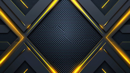 Neon accents adorn an abstract geometric background, Ai Generated.の素材