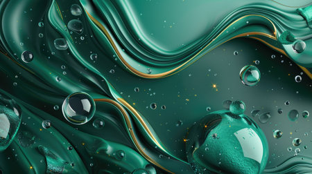 Vibrant organic green backdrop with abstract elements, Ai Generated.の素材