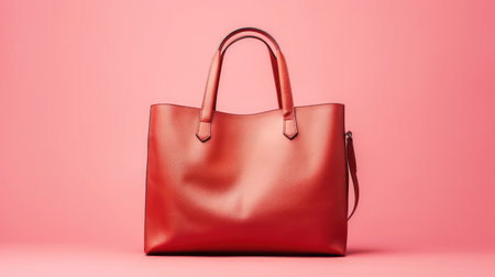 Explore fashion with a stylish women's bag, showcased against a trendy pink backdrop. Ai Generated.の素材