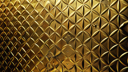 Geometric gold metal texture shines with luxury and modernity, Ai Generated.の素材