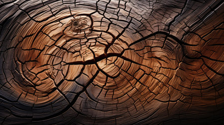 Explore the natural allure of a textured wooden cut surface. Ai Generatedの素材