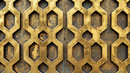 Geometric gold metal texture shines with luxury and modernity, Ai Generated.の素材
