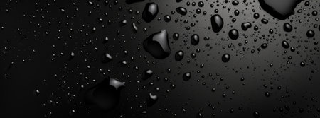 Dramatic black backdrop embellished with captivating water droplets, Ai Generated.の素材