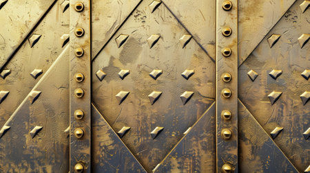 Geometric gold metal texture shines with luxury and modernity, Ai Generated.の素材
