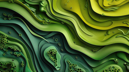 Vibrant organic green backdrop with abstract elements, Ai Generated.の素材