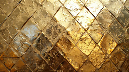Geometric gold metal texture shines with luxury and modernity, Ai Generated.の素材