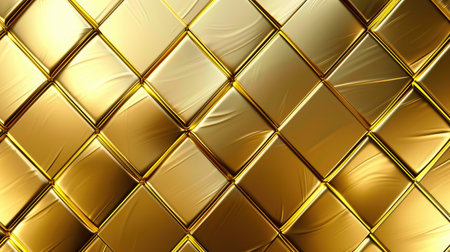 Geometric gold metal texture shines with luxury and modernity, Ai Generated.の素材