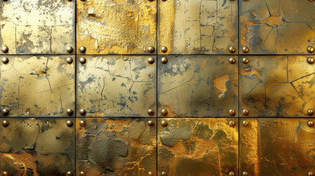 Geometric gold metal texture shines with luxury and modernity, Ai Generated.の素材