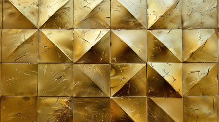 Geometric gold metal texture shines with luxury and modernity, Ai Generated.の素材