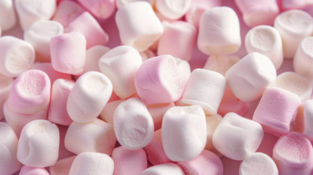 A whimsical backdrop featuring an abundance of white and generic marshmallows. Ai Generated.の素材