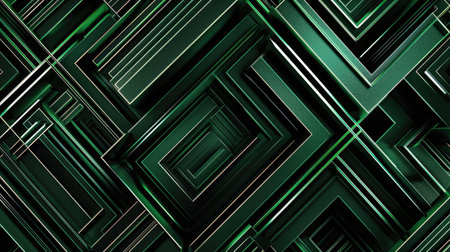 Futuristic abstract with vibrant metallic green and bold cyber geometric lines, Ai Generated.の素材